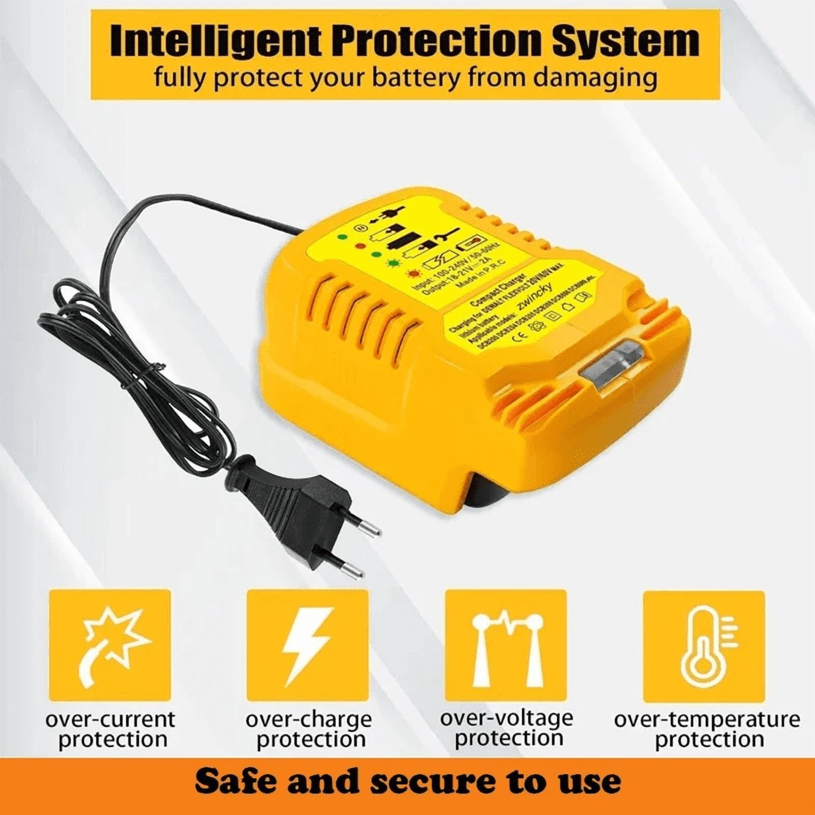 US plug Charger For De*walt 20V/60V Li-ion Battery DCB181 DCB180 DCB200 Portable Mini Fast Charger with LED Indicator