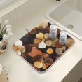 thumbnail image 4 of Yayeee Dish Drying Mat for Kitchen Counter 16" x 18" Microfiber Super Absorbent Coffee Decorative Pad, Gold Flower, 4 of 9