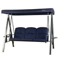 thumbnail image 6 of Kozyard Herbert 3 Seat Outdoor Deluxe Patio Swing with Comfortable Cushion (Navy Blue), 6 of 7