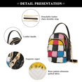 thumbnail image 4 of FORMRS Crossbody Bag for Women Quilted Travel Shoulder Cell Phone Purse with Chain Strap Handbag, White Checkered Pattern, 4 of 7