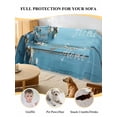 thumbnail image 4 of Farmhouse Wooden Grain Couch Cover, Vintage Shabby Chic Flower Blue Sofa Cover Blanket for 2 Seat Cushion, Sectional Sofa Slipcover Furniture Protector for Living Room Bedroom 71''x102'', 4 of 9