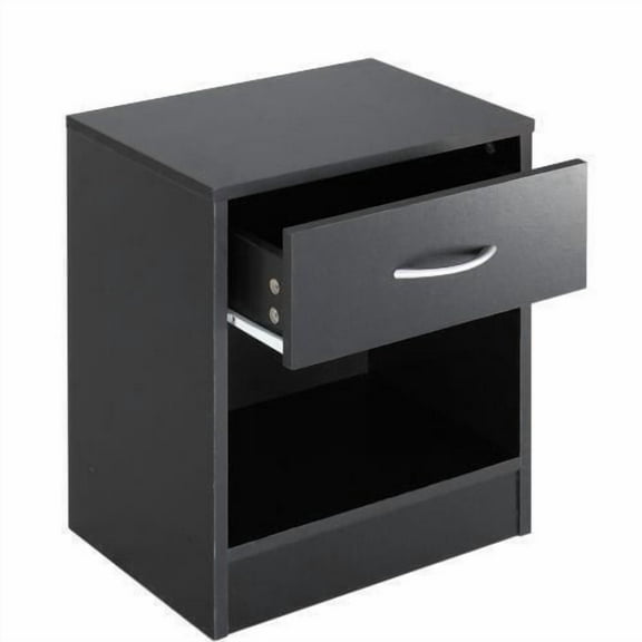 Sptwo Set of 2 Bedside Nightstand End Table with Drawers Bedroom Storage Organizer for Bedroom,Bathroom, Hallway, Living Room (Black)