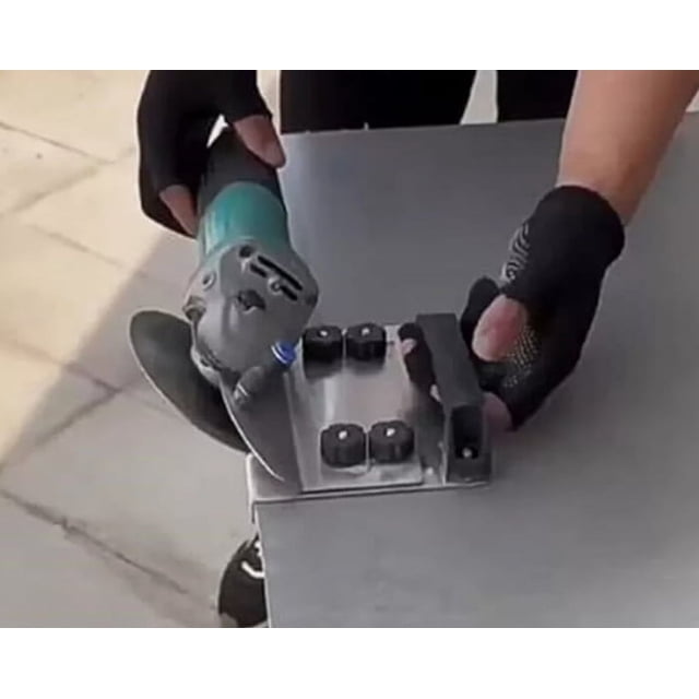 Compañero de corte de azulejos de precisión, soporte para amoladora angular para bordes biselados de 45°, marco de metal con base de acero inoxidable, sistema de sujeción de seguridad para un