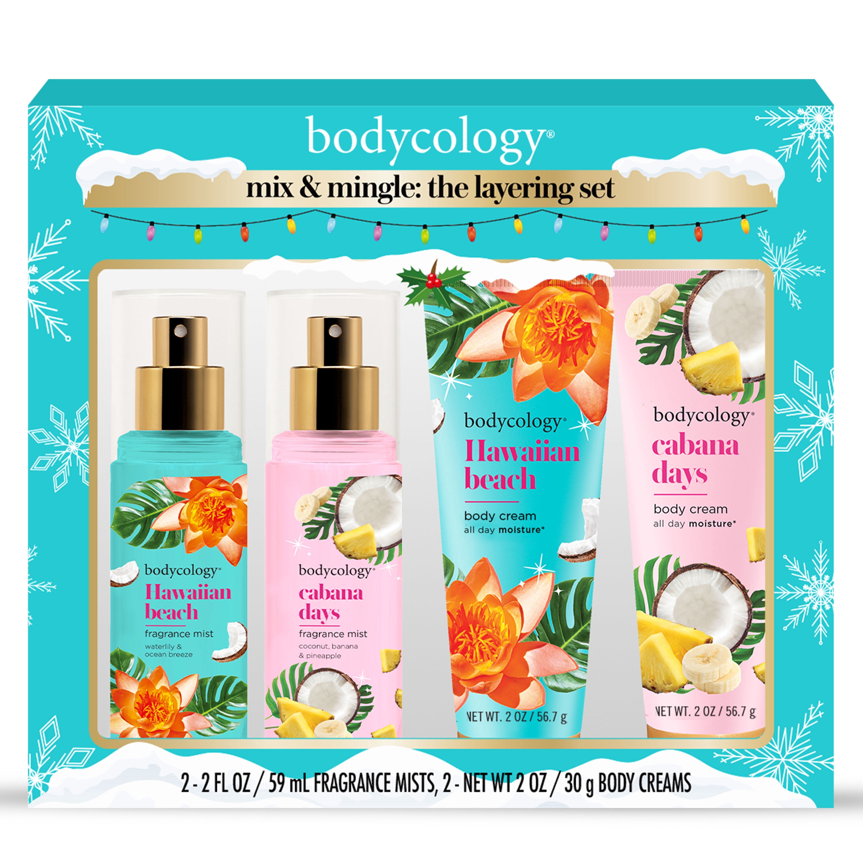 Bodycology Mix & Mingle Holiday Layering Gift Set, 4 Piece