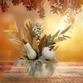 thumbnail image 6 of IPEWLEX Thanksgiving Pumpkin Pot Decoration with Maple Leaf Fruit Garland - Autumn Home Decor, Holiday Ornaments for Living Room and Dining Table, 6 of 6