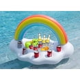 thumbnail image 2 of Inflatable Rainbow Cloud Drink Holder, 4 Hole Design Floating Beverage Salad Fruit Serving Bar Pool, 2 of 4