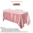 thumbnail image 2 of TURSTIN 4 Packs Satin Tablecloth 102 x 58 Inch Overlay Satin Table Cover Rectangle Bright Silk Tablecloth Smooth Fabric Table Decoration for Wedding Banquet Party Events, Rose Gold, 2 of 6