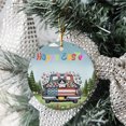 thumbnail image 3 of Happy Easter Manx American Flag Truck Bunny Ears Ceramic Round Ornament Cat Lover Kitten Owner Gifts Home Tree Decor - 03001, 3 of 5