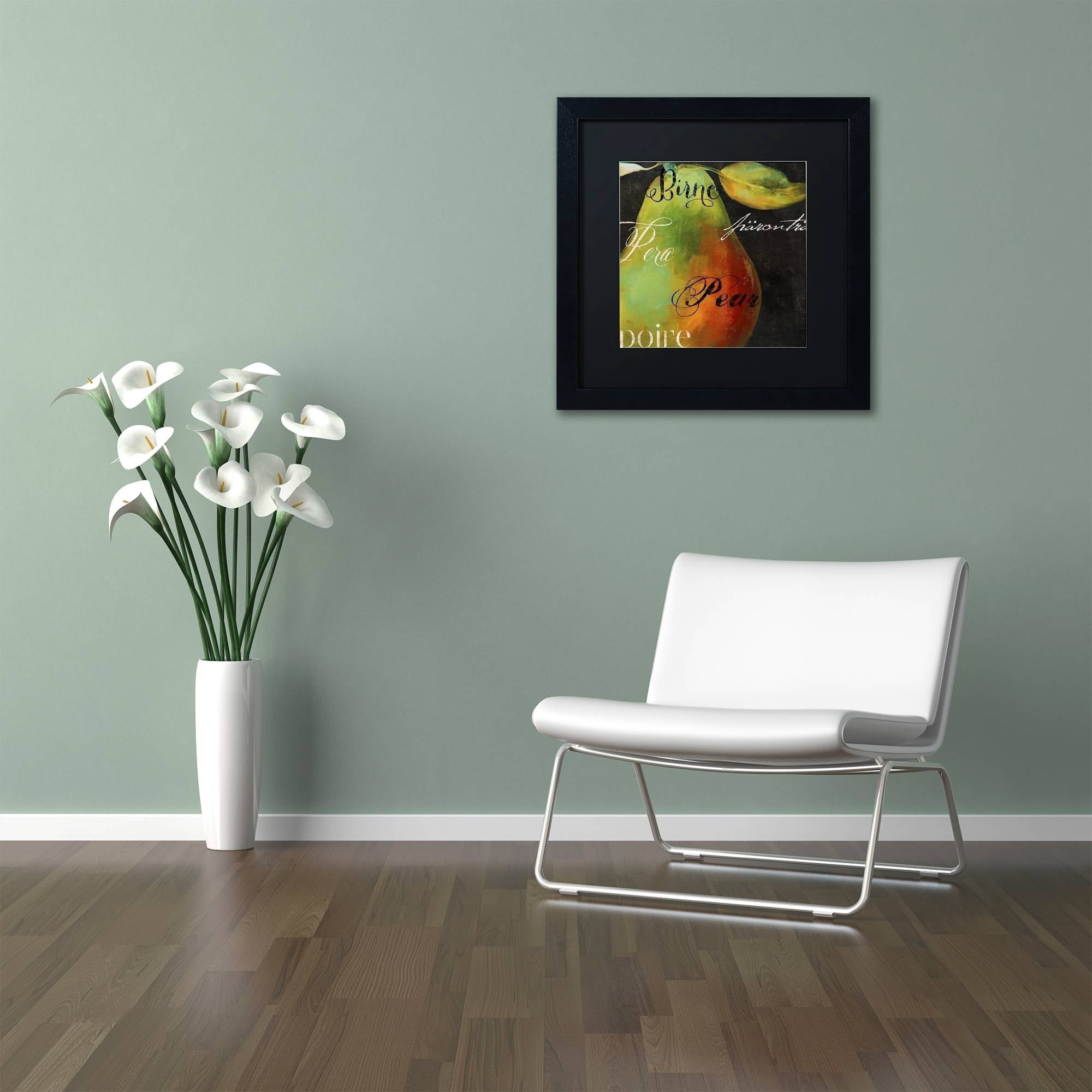Trademark Fine Art "Painted Pear I" Canvas Art by Color Bakery Black Matte, Black Frame