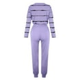 thumbnail image 6 of Fartey Plus Size Womens Lounge Sweatsuit Sets for Women Two Piece Outfits Dressy Casual Striped Print Long Sleeve Sweatshirts and Fashion Fall Solid Color Jogger Sweatpants with Pockets,5XL, 6 of 6