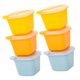 thumbnail image 4 of Molde para bloques de hielo para cócteles, almacenamiento de alimentos, molde para congelar con tapa para el hogar, amarillo, naranja y azul, 6 uds., 4 of 5