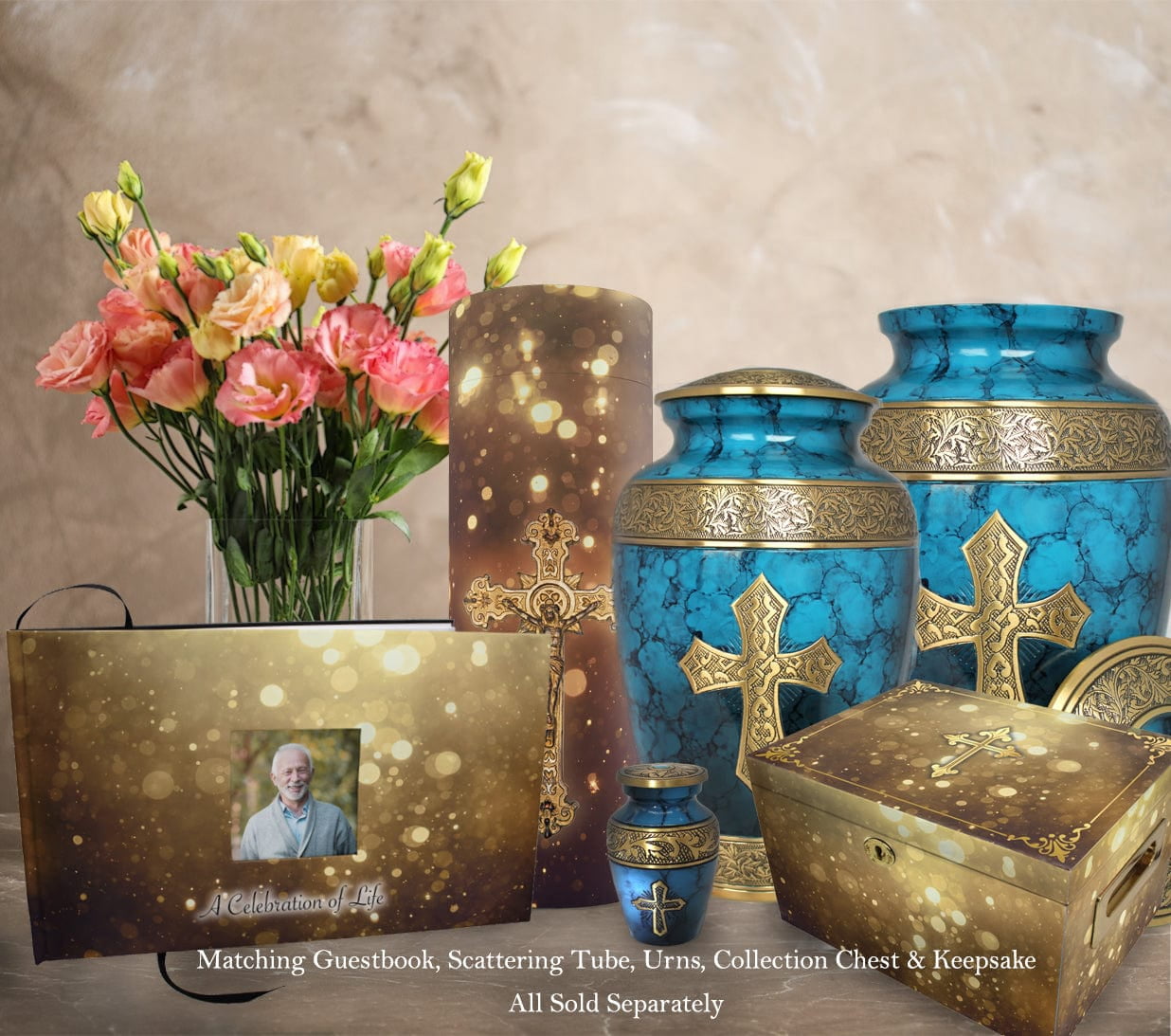 Blue Cross Urns for Cremation Ashes Large Urn XL or Small Keepsake Urns for Human Ashes & Urns for Human Ashes for Home or Burial Small Urns for Human Ashes