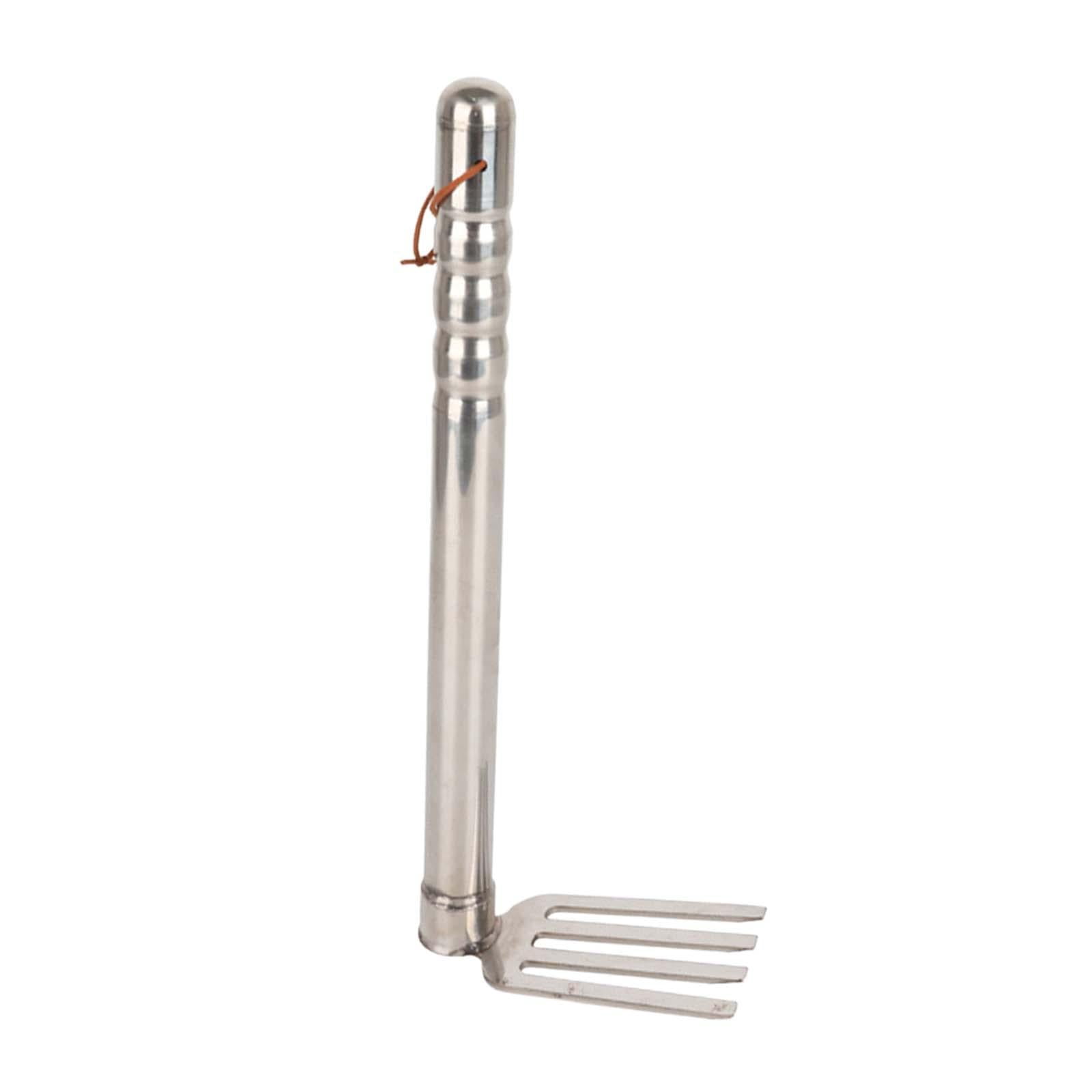 MAGIDEAL Gardening Hand Tiller Tool Stainless Steel 15.1inch Long for Outdoor Camping Rake