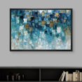 thumbnail image 3 of IDEA4WALL Framed Canvas Print Wall Art Teal Abstract Geometric Blue Tones Wall Decor Ocean Landscape Modern Art Colorful Pastel Print Contemporary Relax/Zen for Home Decor - Black 16"x24", 3 of 5