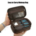 thumbnail image 6 of Unique Bargains Cosmetic Bag Travel Makeup Bag Cosmetic Brush Organizer Storage Bag for Women Brown 7.87"x4.72"x3.15", 6 of 7