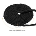 thumbnail image 2 of Uxcell Natural Twisted Cotton Rope 3 Strand Thick Cotton Rope Tug 0.39" x 49.21ft Black, 2 of 7