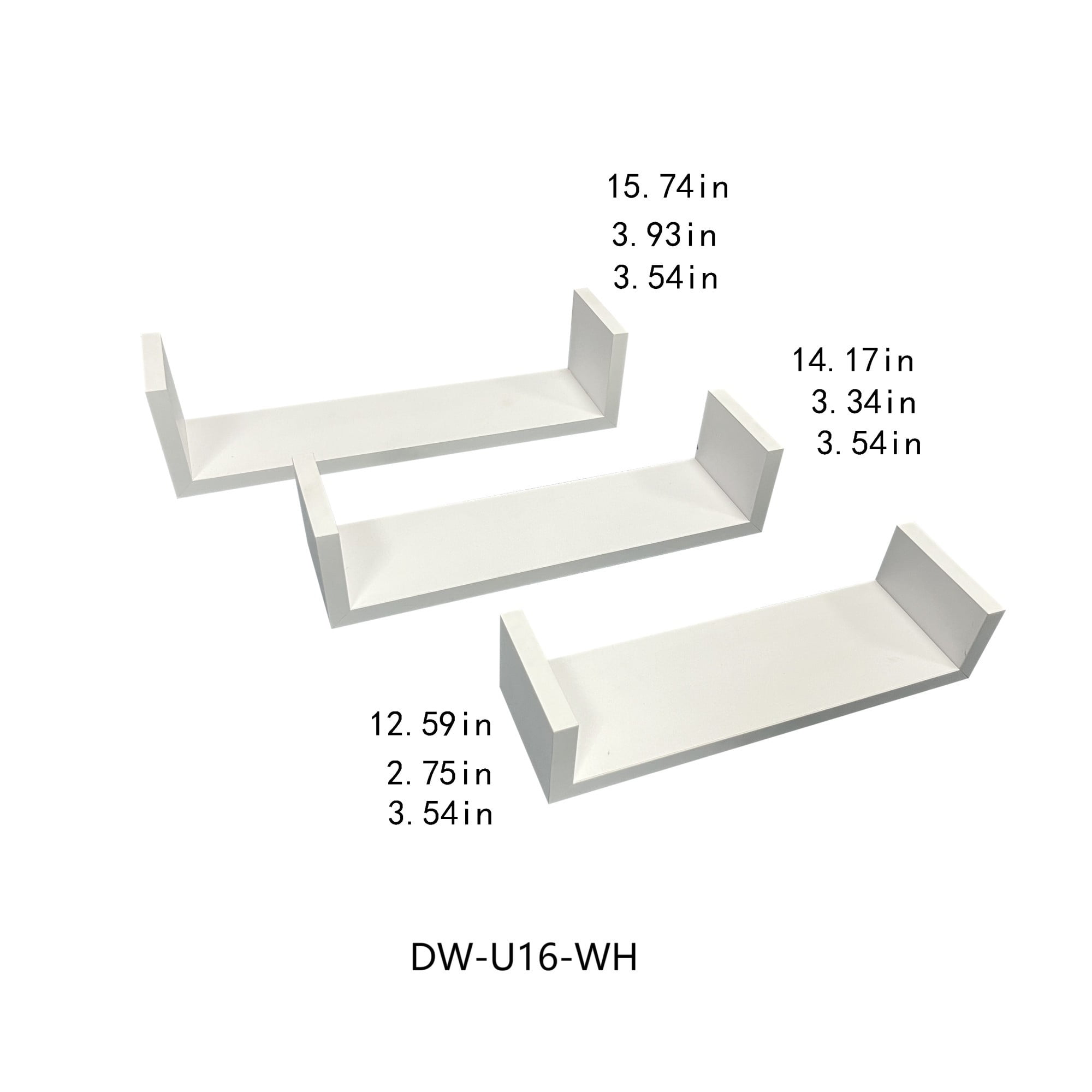 Abrihome White Floating Wall Shelves 3-Tier, Home & Office Decor