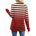 thumbnail image 3 of LIaqionyy Womens Striped Shirt Long Sleeve Crewneck Fall Outfits Casual Loose T Shirts Tunic Tops Fashion Clothes, 3 of 7