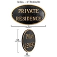 thumbnail image 4 of 8.5" x 13" Standard Oval Private Residence Statement Plaque Sign - Black/Silver, 4 of 4