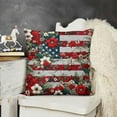 thumbnail image 2 of Patriotic 4th of July Flower Stripes Throw Pillow Cover, Patriotic Pillows Independence Memorial Day Cushion Case for Sofa Couch, 2 of 5