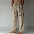 thumbnail image 1 of Pantalones largos para hombre, moda, estampados, casuales, cintura elástica con bolsillo, pantalones deportivos, pantalones de poliéster para hombre., 1 of 4