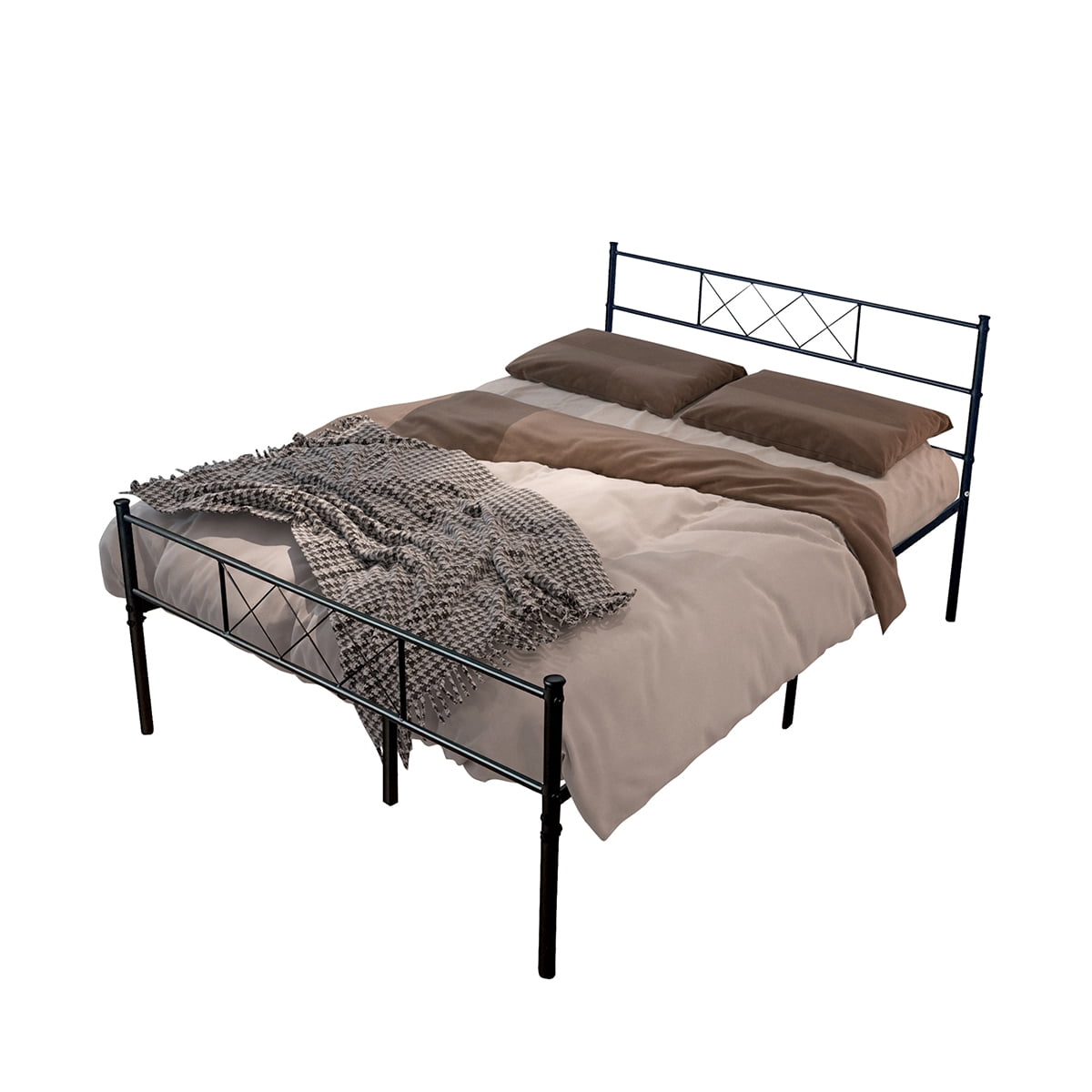 Lowestbest 77.5"*55.9" Full Size Single Metal Bed Frame, Platform Bed For Adult And Children Used In Bedroom Or Dormitory, Black Lowestbest 77.5"*55.9" Full Size Single Metal Bed Frame, Platform Bed For Adult And Children Used In Bedroom Or Dormitory, Black