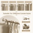 thumbnail image 2 of Yokila 1" Heavy Duty Curtain Rods for Windows 18-60 Inch Adjustable, Farmhouse Single Light Brown Rod with Decorative Floral Leaf Finials for Living Room Bedroom, 2 of 10