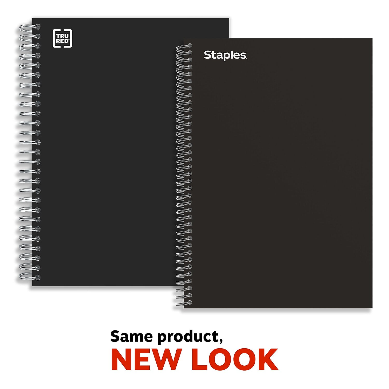 TRU RED 3-Subject Notebook 5.88' x 9.5' College Ruled 138 Sheets Black TR58351M-CC