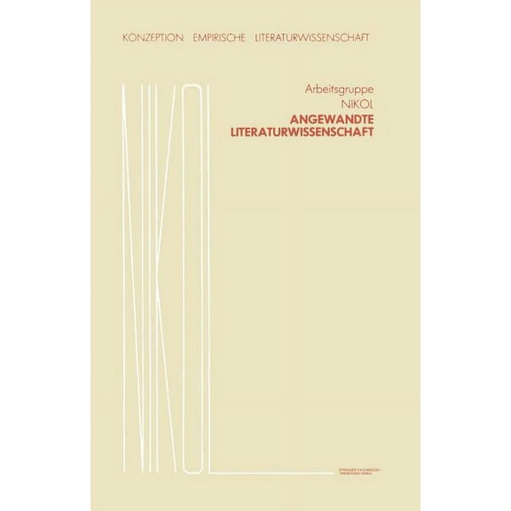 Konzeption Empirische Literaturwissensch Angewandte Literaturwissenschaft, Book 7, (Paperback)