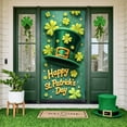 thumbnail image 3 of Green St. Patrick's Day Banner Shamrock Clover Backdrop Leprechaun Hat Gold Accent Festival Display for St. Patrick's Day Party Celebration Indoor Decoration, 3 of 9
