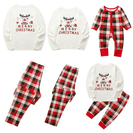 

Topwoner Children Clothing Christmas Family Parent-child Suit Printing Home Service Cotton Soft Two-piece Pajamas