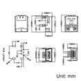 thumbnail image 4 of Conector PCB USB Mini 5P Jack Femenino 4 Pies Ángulo de 90 Grados 10 Piezas, 4 of 4