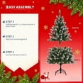 thumbnail image 3 of Snow Flocked Artificial Christmas Tree,  Christmas Tree with Pinecones, Xmas Trees with Hinged Structure & Foldable Metal Stand, Easy Setup for Holiday Decor, 3 of 10