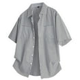 thumbnail image 2 of Ashirexll Mens Shirts Casual, Mens Button up Shirts Short Sleeve, Casual Versatile Striped Tops Summer Shirts with Pockets Button Up Shirts, 2 of 4