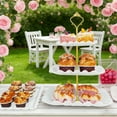 thumbnail image 4 of TINANA 5 Pack Dessert Table Display Set, 3-Tier Cupcake Stands & 3 Rectangular Serving Trays, White Plastic Cupcake Tower for Birthday, Baby Shower & Wedding, 4 of 6