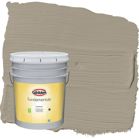 Glidden Fundamentals Stonehenge Greige / Gray Semi-Gloss Interior Paint, 5 Gallon