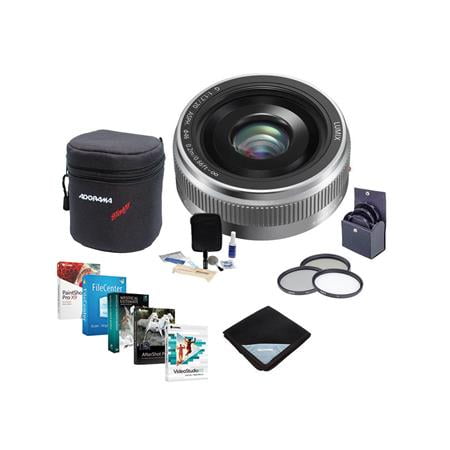 UPC: 0192223051454 | Lumix G 20mm f/1.7 II Aspherical Lens for Micro Four Thirds  Silver  Bundle with 46mm Filter Kit  Lens Case  Lens Wrap  Cleaning Kit  Software Kit