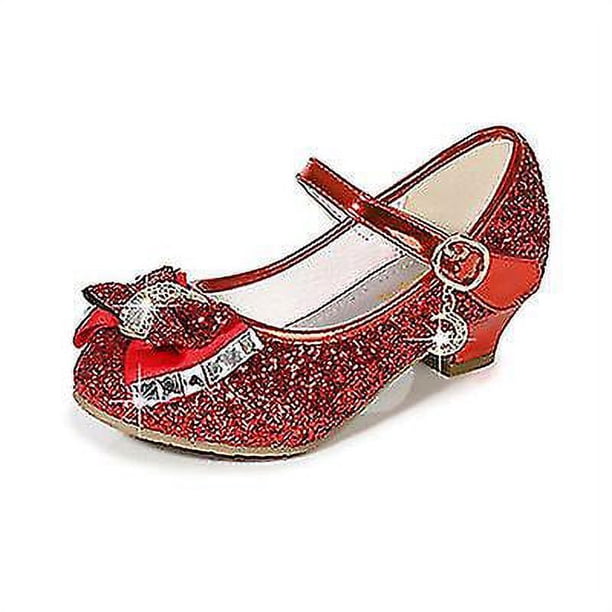 Princesa Niños Zapatos de cuero para niñas Flor Casual Brillo Niños Zapatos de tacón alto