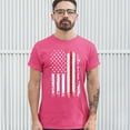thumbnail image 3 of Tee Hunt Thin Line T-Shirt American Flag Firefighter Fire Department Men's Tee, Hot Pink, Medium, 3 of 5