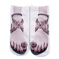 thumbnail image 1 of 3D Pattern Manicure Print Socks Funny Hidden Running Socks Women Personalized, 1 of 2