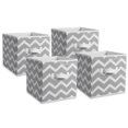 thumbnail image 1 of Design Imports CAMZ38466 11 x 11 x 11 Po. Cube de Rangement Carré en Polyester Non Tissé Chevron, Gris - Ensemble de 4, 1 of 2