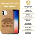 thumbnail image 7 of Case Yard Wooden Case Outside Soft TPU Silicone Slim Fit Shockproof Wood Phone Cover for Girls Boys Men and Women Supports Wireless Charging California Grizzly Design case for iPhone-12-Mini, 7 of 7