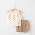 thumbnail image 4 of Infant Girls Two Piece Outfits Full Print Sleeveless Vest with Shorts Clothing Set Size 6-9 Months, 4 of 5