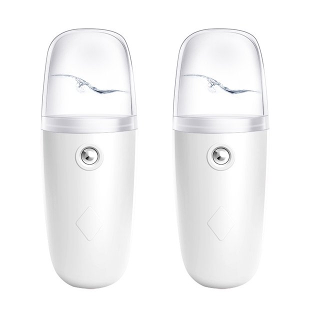 Pieces Nano Facial Humidifiers Mini Face Humidifier Portable USB Handy Skin Care Machine for Face Hydrating, Skin Care, Makeup Pink and White
