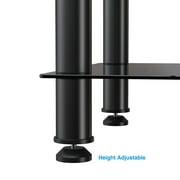 FITUEYES 4-Tier Media Stand/TV Shelf/Audio Cabinet and Media Towers,110LBS Capacity