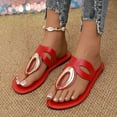 thumbnail image 4 of Mostsola Womens Flat Sandals Trendy Metal T-Strap Slides Lightweight Casual Summer Flip Flops, 4 of 6