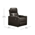Mainstays Home Theater Recliner with USB Charging Ports, Brown Faux