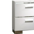 thumbnail image 3 of Wood and Metal Nightstand with 2 Drawers, White and Silver, 3 of 5