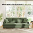 thumbnail image 6 of Domusensus 87 inch sofa, Corduroy Loveseat 21" Extra Deep Seat, Oversize Loveseat No Tool Assembly, Oversize Sofa Living Room with 2 Pillows, Green, 6 of 10