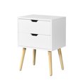 thumbnail image 4 of Resenkos Side Table with 2 Drawer and Rubber Wood Legs,Modern Storage Cabinet for Bedroom Living Room,White, 4 of 7